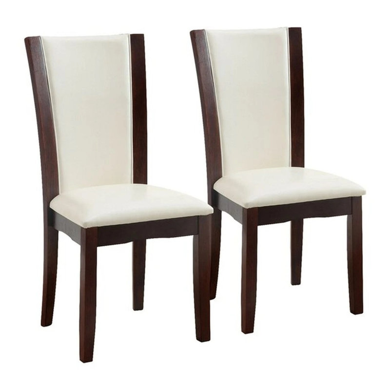 Chaises de salle à manger en bois massif 2 pièces, style contemporain, cerisier foncé, pièce blanche 2 pièces, look, bois de cerisier, revêtement