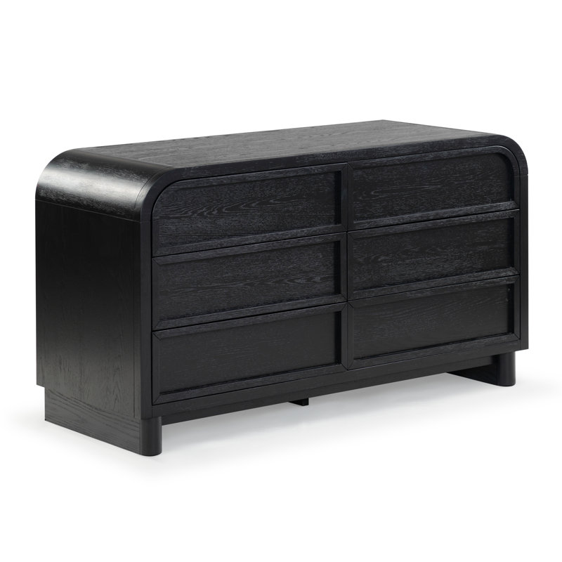 Commode 6 tiroirs Tosheba, Noir