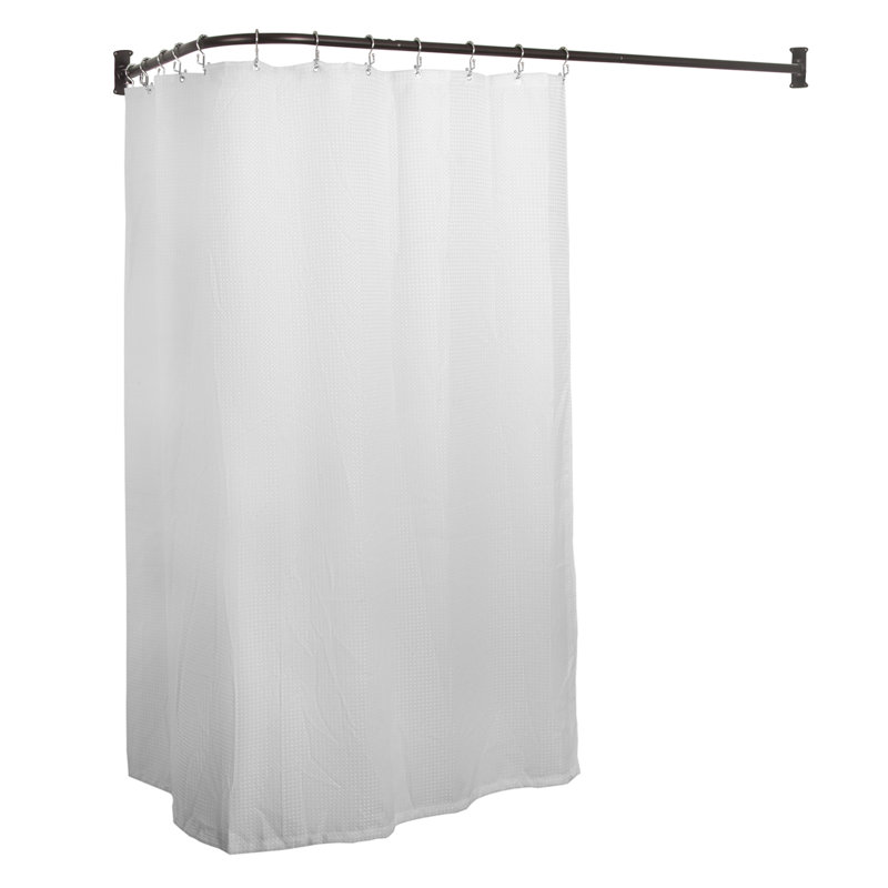 Oil-Rubbed Bronze L-Shaped Wall Mounted Shower Curtain Rod