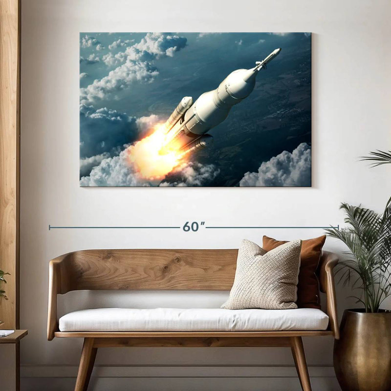 Oberle Spaceship Launching, 32" H x 48" W