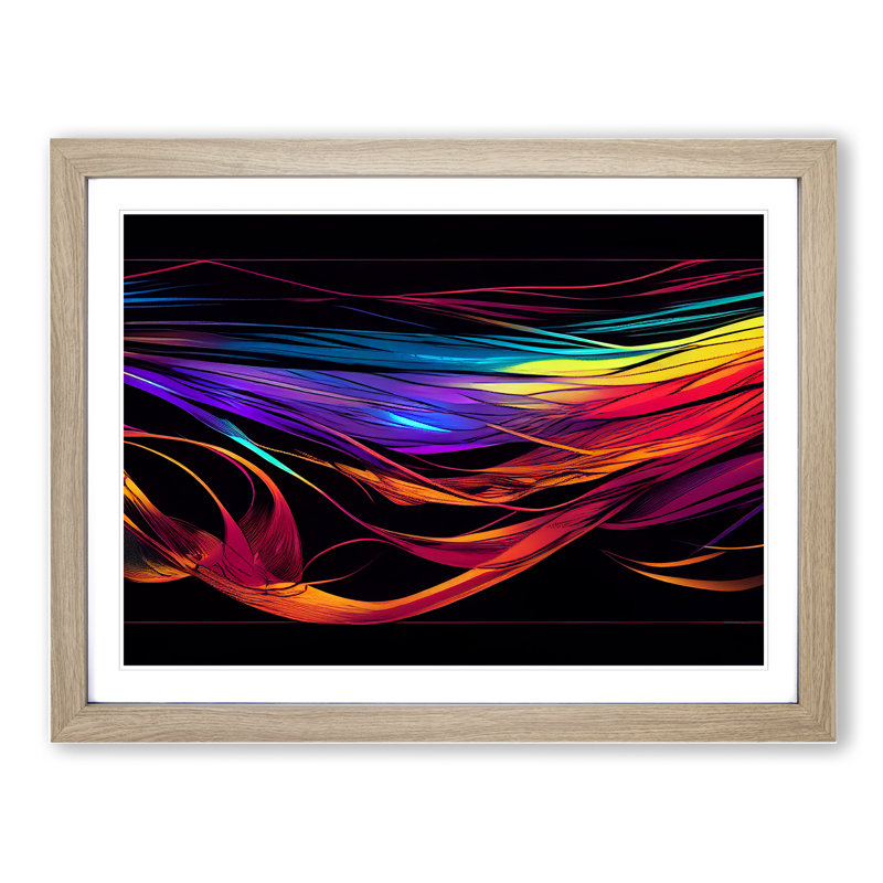 Hopeful Abstract - Single Picture Frame Print, 25cm H x 34cm W x 2cm D, Oak