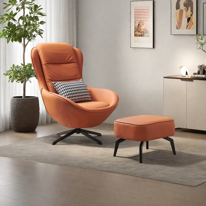 Fauteuil inclinable ergonomique en similicuir, Orange