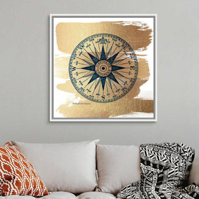" Brushed Gold Compass Rose "