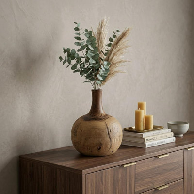 Pièce de décor en forme de vase 11 "en bois