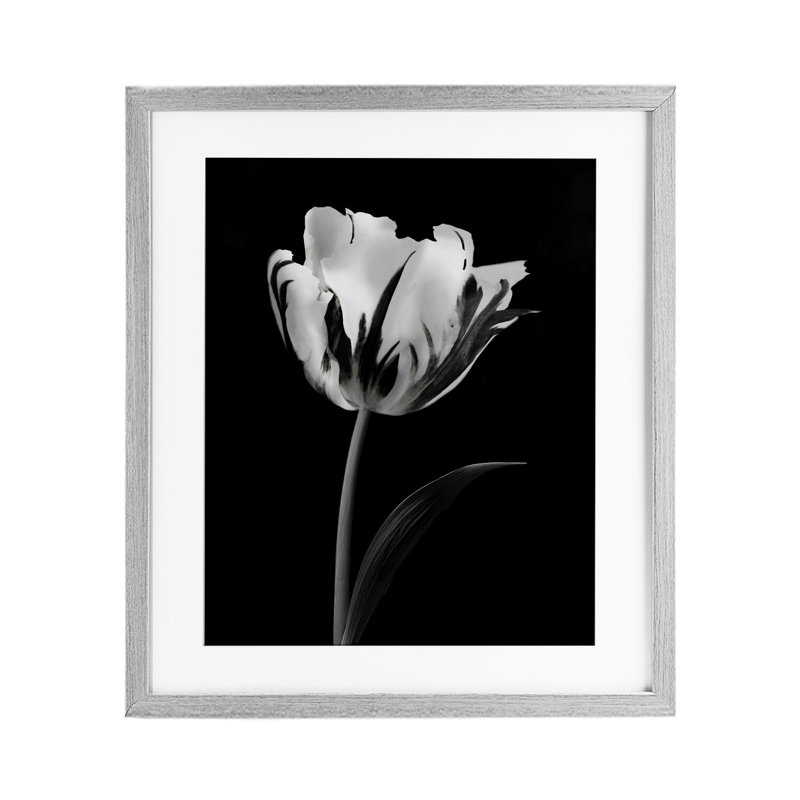"Modern Flower Stark", impression par CAD Designs, Cadre de ferme gris, H 21 po x l 17 po