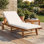 Fauteuil inclinable d'extérieur pliable en bois d'eucalyptus avec dossier réglable à 5 niveaux et coussins