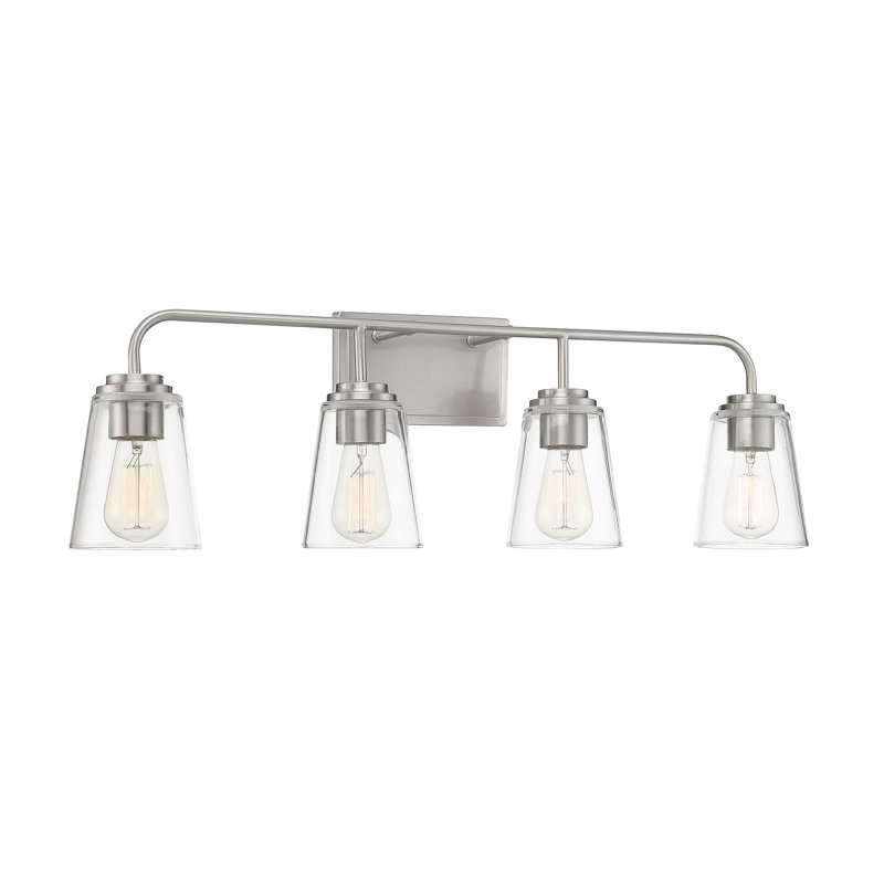 Boornazian 4-Light Dimmable Vanity Light in Brushed Nickel, Brushed Nickel