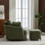 Chaise pivotante rembourrée avec repose-pieds avec rangement-101644159