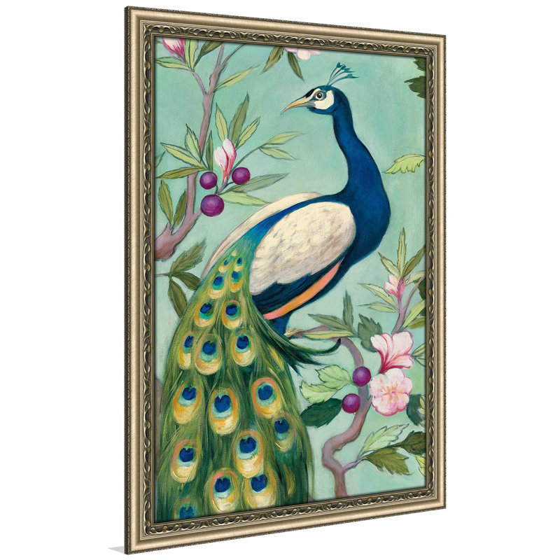 " Pretty Peacock II " by Julia Purinton, 39.5" H x 27.5" W x 0.75" D