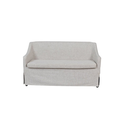 Slip Covered Settee With Casters