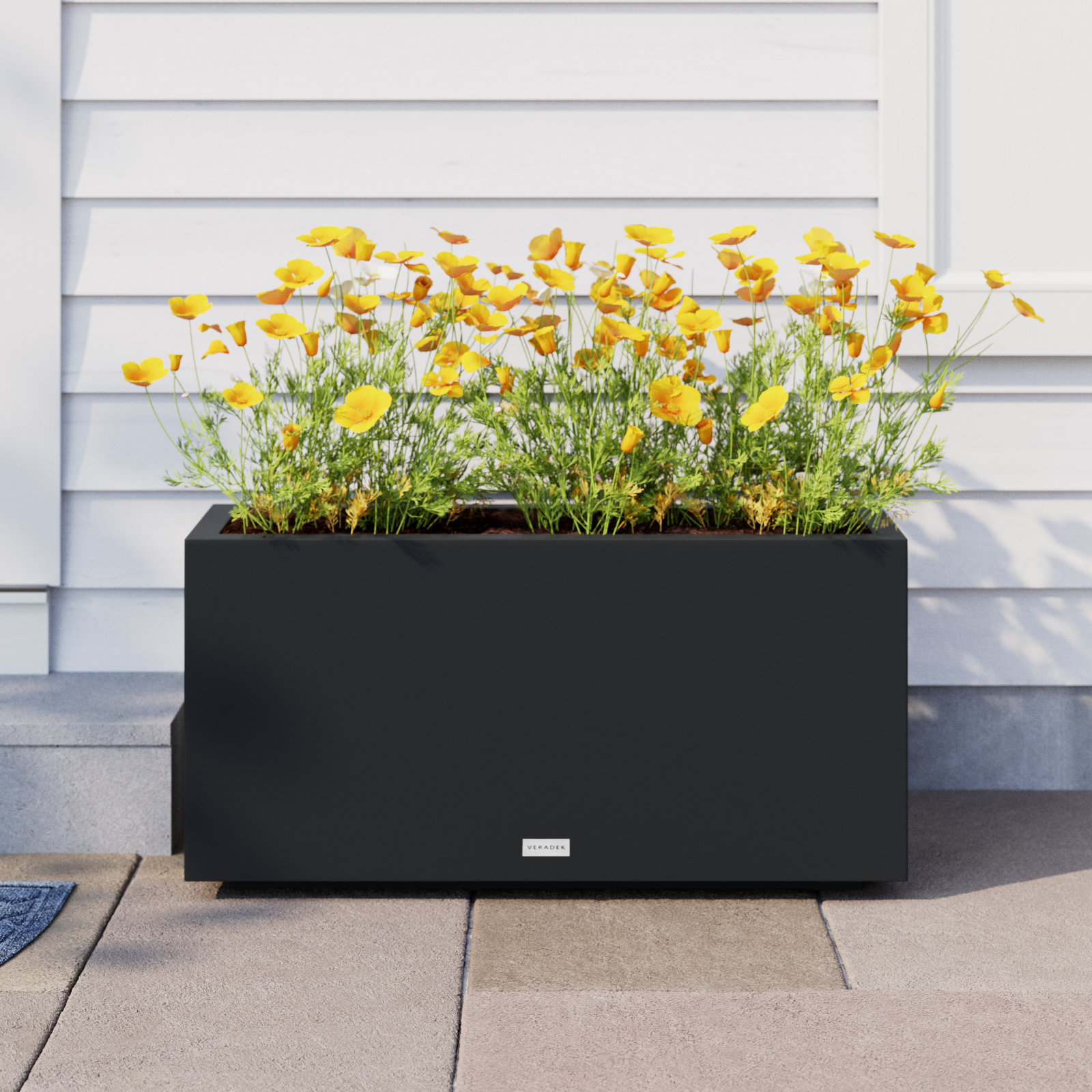 Block Series 38" Planter Box, 16” H x 32” W x 10” D, Black