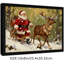 Art mural rétro noir avec père Noël et renne - impression encadrée de scène de Noël enneigée-239078392