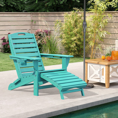 HDPE Adirondack Foldable Chair with Retractable Ottoman