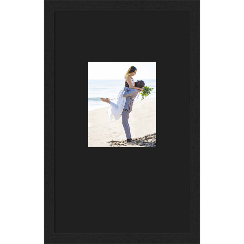Grace Narrow Picture Frame, 16x26 Matted to 8x10, Grace Black Narrow Smooth Black