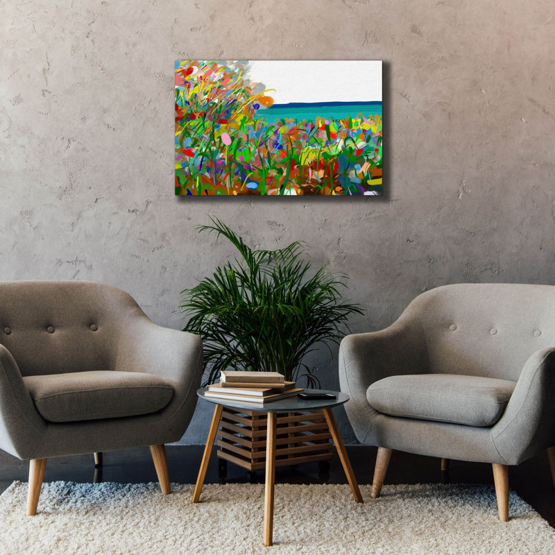 «Méditerranée» par Cesare Bellassai, art mural sur toile, H 26 po x l 40 po x P 1,5 po