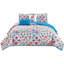 Ensemble de courtepointe réversible en microfibre rouge / bleu Tatyana 5 pièces-32137073