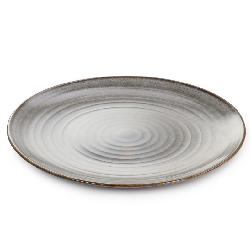 Gibson Elite 12 Piece Dreamweaver Round Earthenware Dinnerware Set, Gray