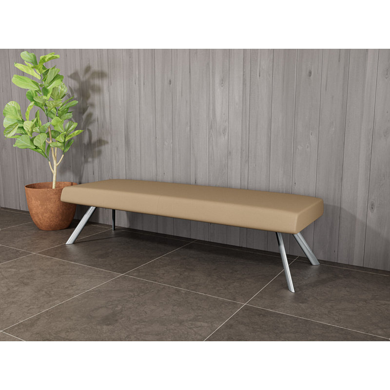 Banc de réception Willow, Chrome, Taupe Patriot Plus - Vinyle facile à nettoyer