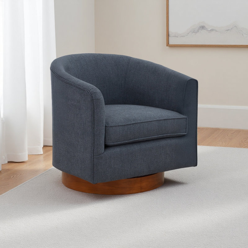 Chaise pivotante en tissu Mist, Bleu