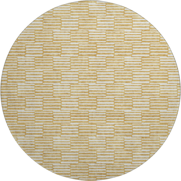 Premium Machine Washable Prisco Gold Rug