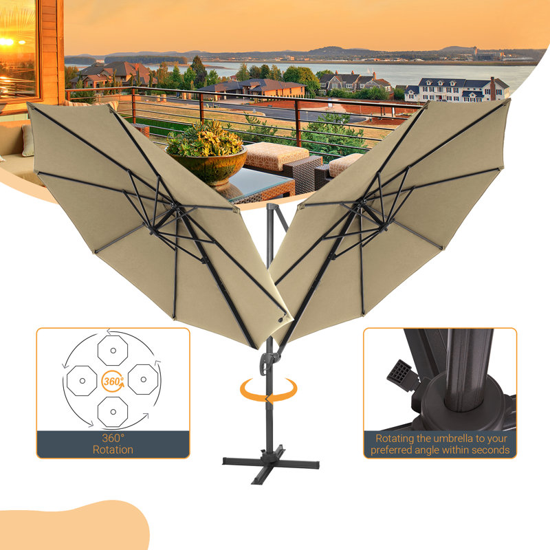 Parasol en porte-à-faux 132,1 po Sabaha, Sable