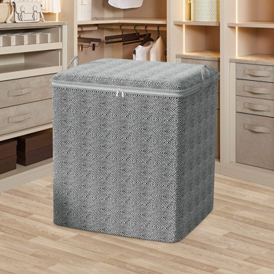  Bacs de rangement 210L avec couvercles et poignées renforcées, très grands organisateurs de placard et rangement, paniers de rangement pour vêtements, chandail, édredon, literie