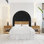 Décalcomanie murale Boho texture marbre, autocollant d'arche de lit, adhésif mural Hedboard, autocollant mural arche, autocollant de décoration murale arche, super très grand lit arche 166LU