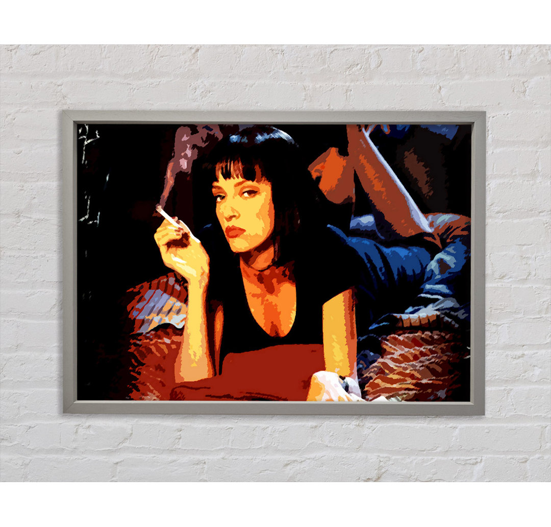 Pulp Fiction Mia Smoking - Einzelner Bilderrahmen Kunstdrucke auf Leinwand