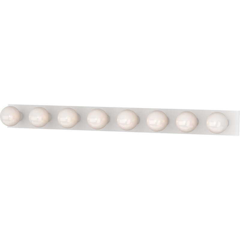 8-Light Indoor 48"W White Wall Mount Vanity Light Bath Bar, White