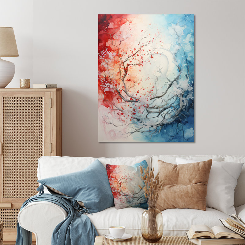 Fire And Ice Tachisme Tree I - Tachisme Metal Wall Art, 32" H x 24" W x 1" D