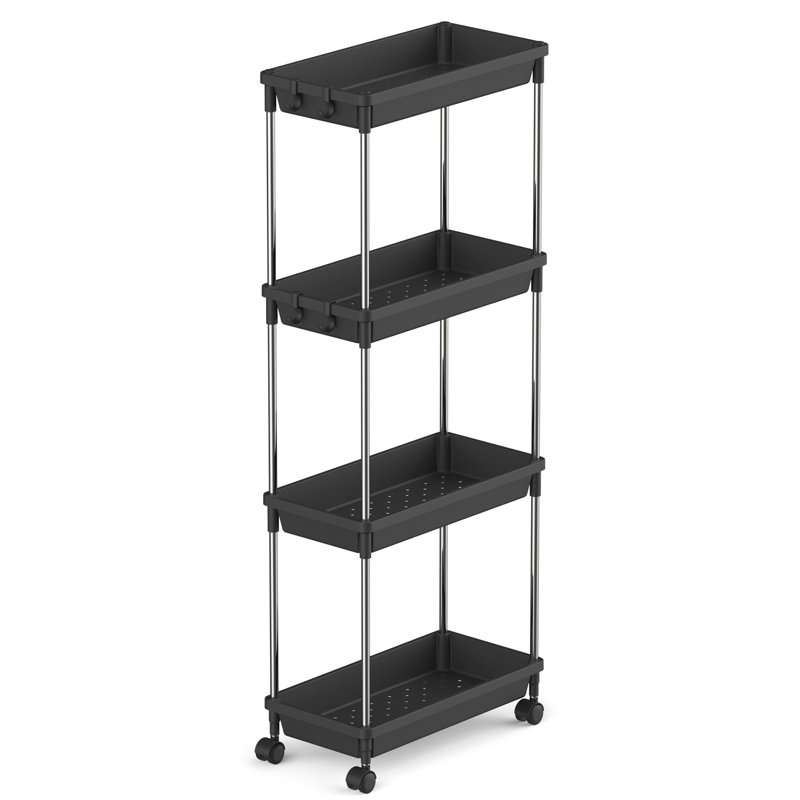 39.37cm H x 7.87cm W Utility Cart, Black