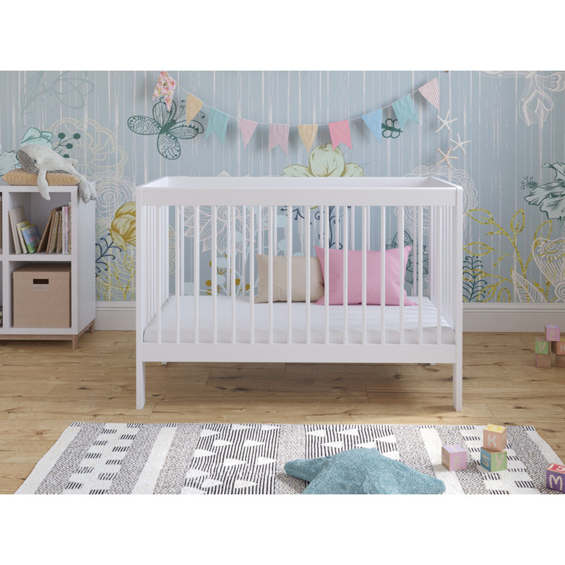 Adwolf Cot Bed with Mattress, White