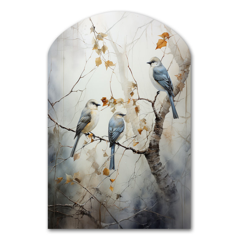 «Bird Silent Watcher II», impression d'art mural en métal asymétrique, H 43 po x l 33 po