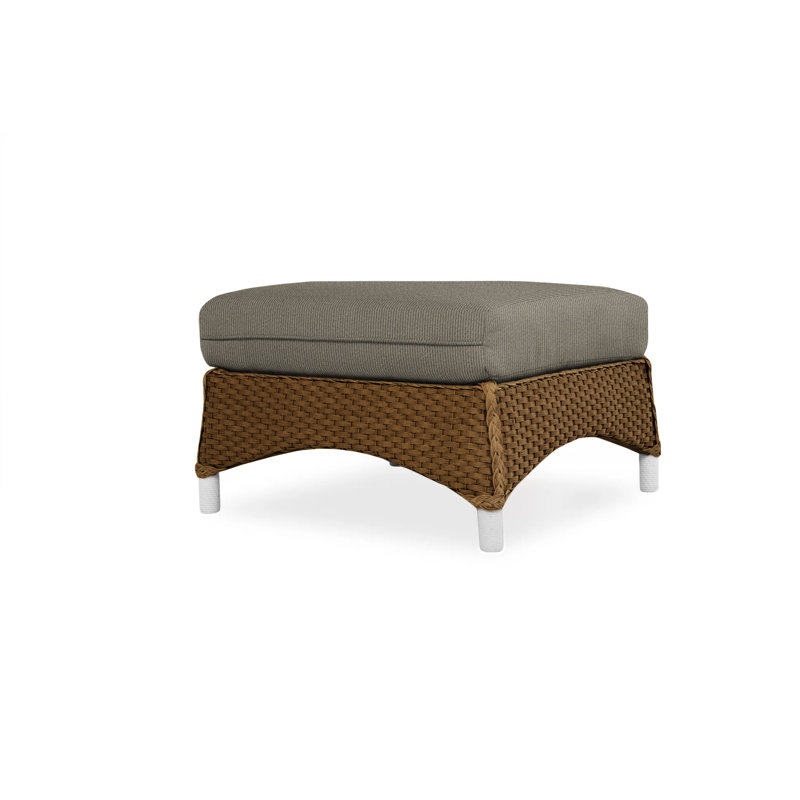 Mandalay Outdoor Ottoman, Decorline Navy, Bark