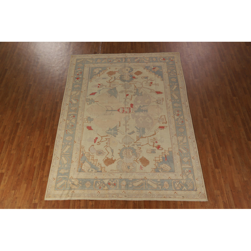 Vegetable Dye Golden Oushak Turkish Area Rug