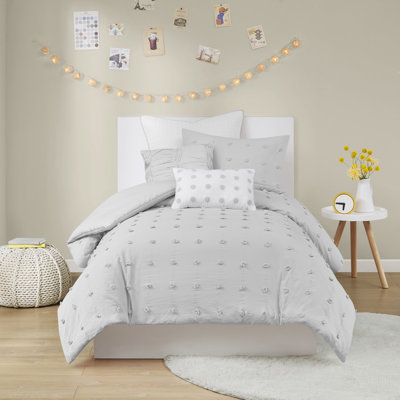 Ensemble de housse de couette en jacquard de coton avec taies décoratives européennes et coussins décoratifs Brooklyn