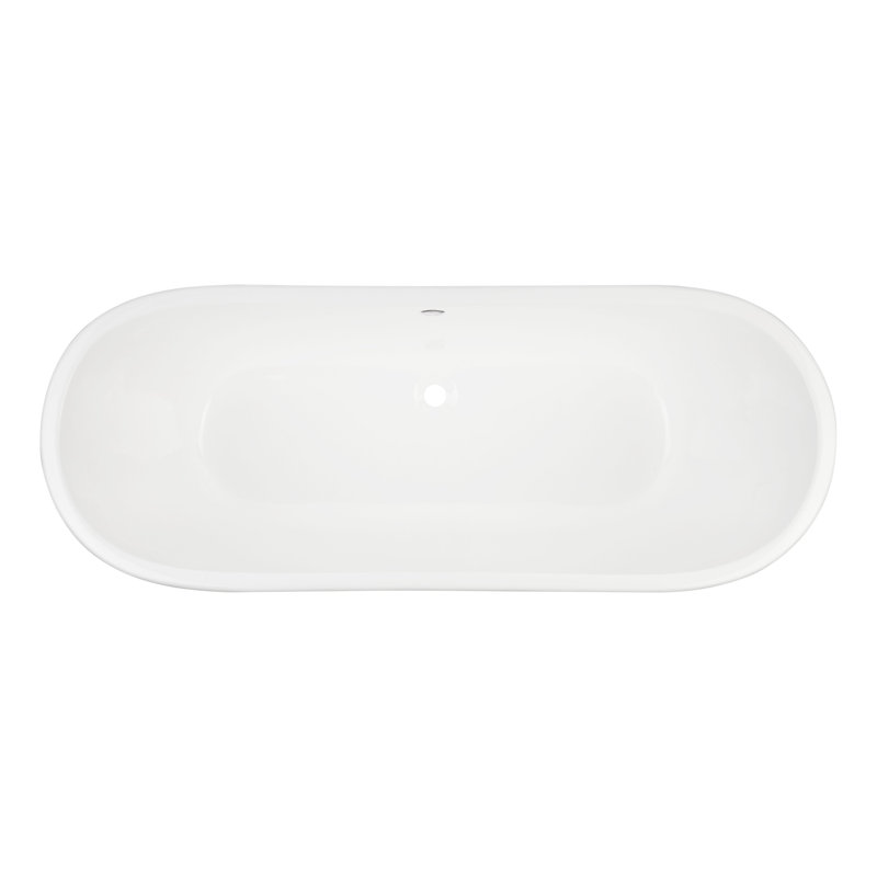 Brayden 68" Cast Iron Soaking Freestanding Tub with Pre-Drilled Overflow Hole