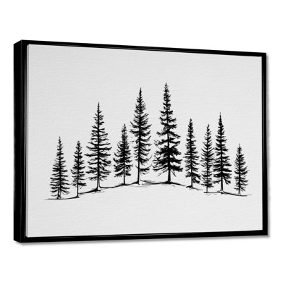«Pine Tree Forest In Winter Wonderland», reproduction d'art sur toile Nature