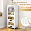 Armoire de rangement à tiroir vertical roulant avec couvercle, roulettes, organisateur mince empilable pour salle de bain, buanderie ou petit appartement