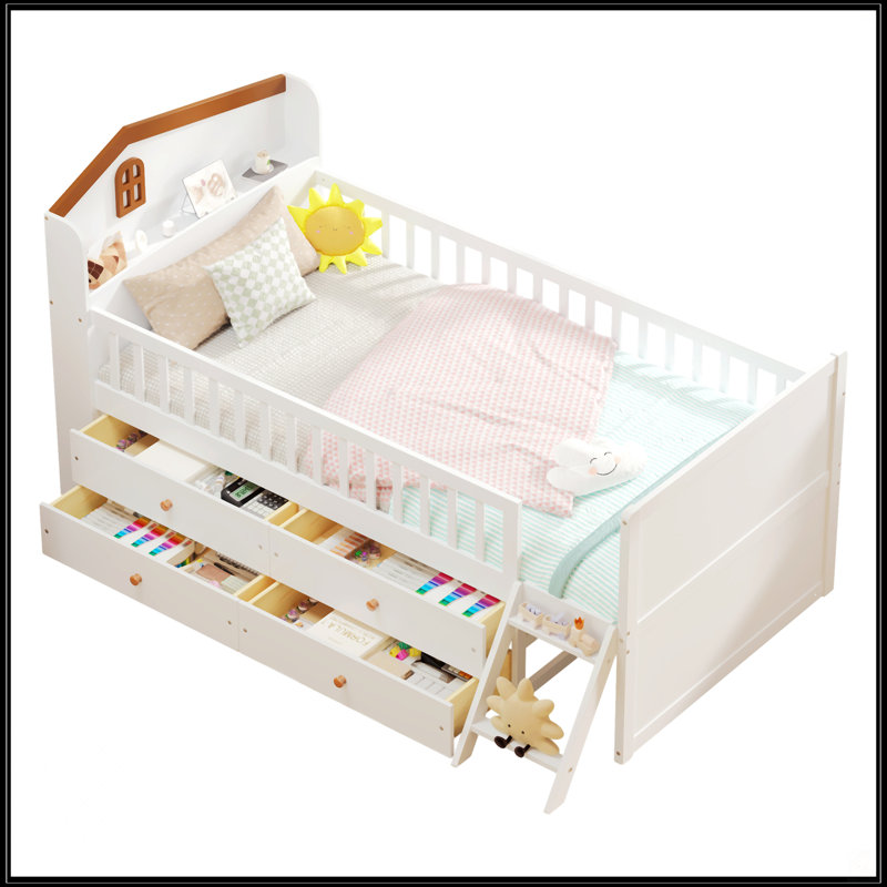 Cadre de lit simple avec rangement 4 tiroirs