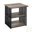 Table de chevet industrielle avec structure en métal, tablettes spacieuses pour les chambres modernes