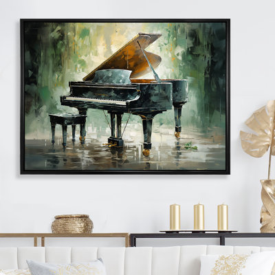 «Green Piano Impressionist», reproduction d'art sur toile