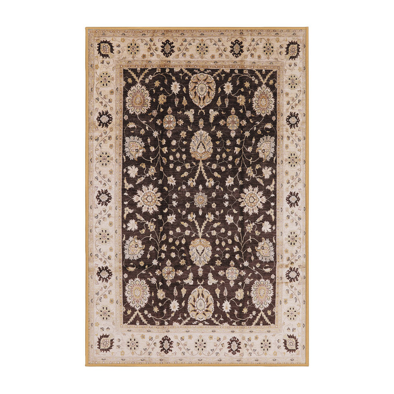 Tapis oriental brun / crème Kants, Rectangle 6 pi x 9 pi