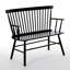 Banc classique noir avec accoudoirs Windsor