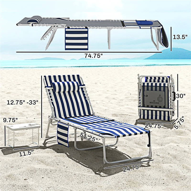Chaise longue d'extérieur pliante, 1