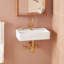 22" Kaisy White Porcelain Rectangular Wall Mount Bathroom Sink with Overflow