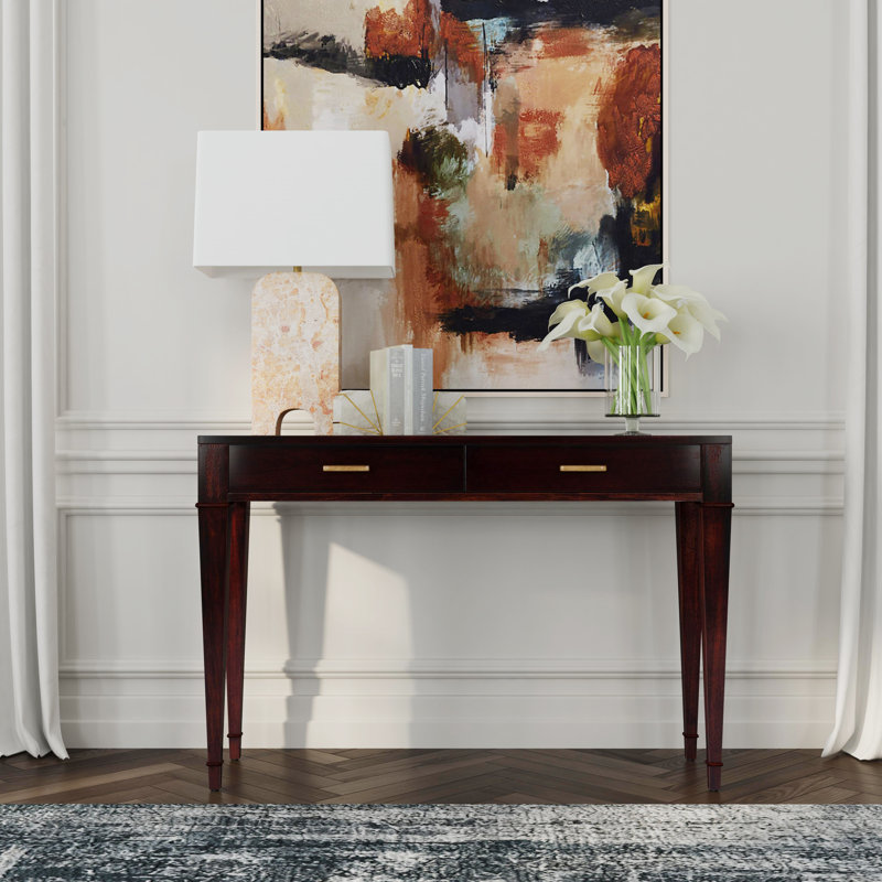 Fayra Mazekine 45" Console Table, Dark Cherry