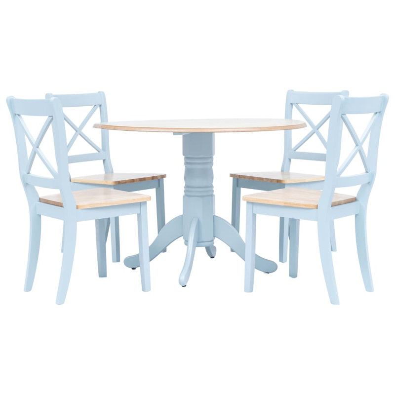 Brann 4 - Person Dining Set, Brown, White, White/Brown
