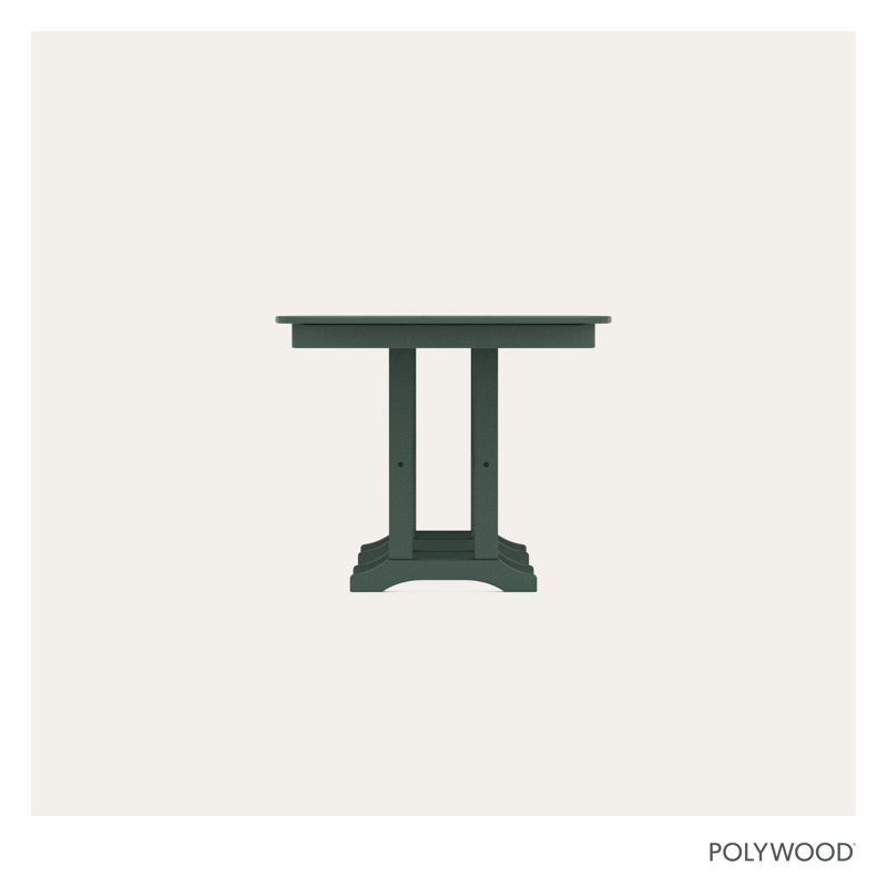 POLYWOOD Nautical Dining Table, Hunter Green, 29" H x 71.5" L x 36.75" W