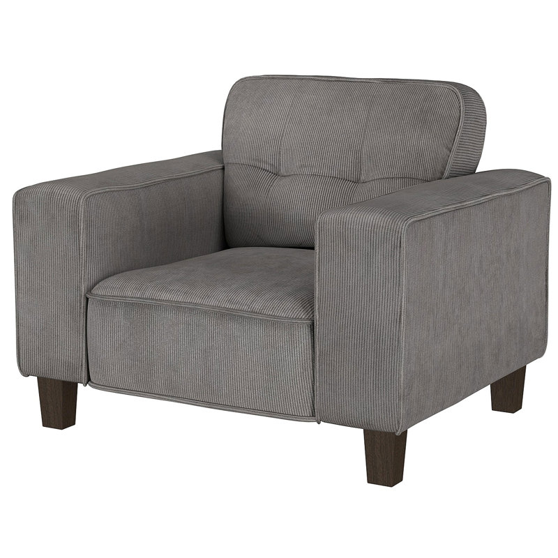Fauteuil d'appoint capitonné Dana, Gris anthracite